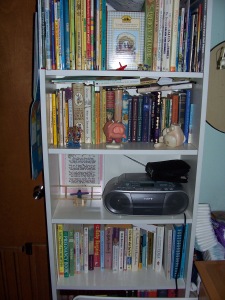 bookshelf 8, Harry Potter on the bottom shelf